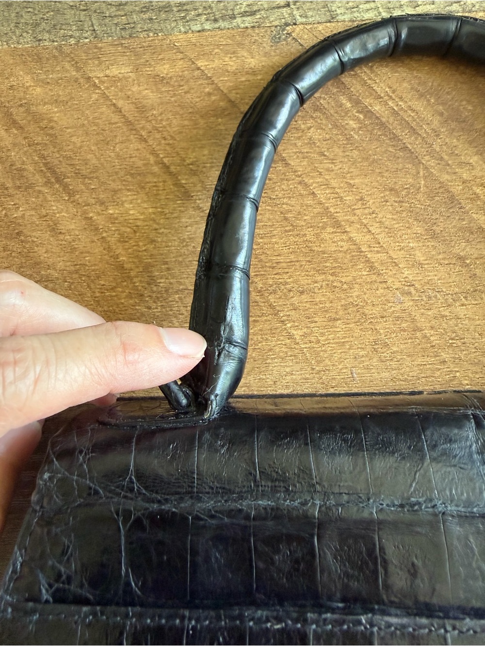 Nancy Gonzalez Black Crocodile Top Handle Satchel - Picture 13 of 14